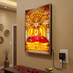 Shankeshwar Parshwanath LED Photo Frame | 12×17 Inch | Silver Border