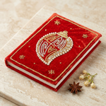 Girnar Pearl Zardozi Paisley Embroidered Velvet Notebook | Handcrafted Diary