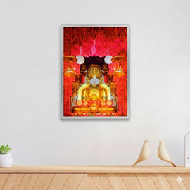 Adinath Bhagwan LED frame 12x17 silver - Girnar Darshan