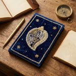 Girnar Pearl Zardozi Paisley Embroidered Velvet Notebook | Handcrafted Diary