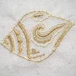 Girnar Gold Embroidered White Rumal