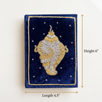 Girnar Zardozi Shankh Embroidered Hardbound Notebook | Handcrafted Diary