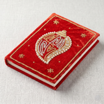 Girnar Pearl Zardozi Paisley Embroidered Velvet Notebook | Handcrafted Diary
