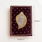 Girnar Velvet Notebook with Handcrafted Shankh Design