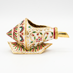 Girnar Meenakari Shankh Kalash | white & gold