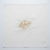 Girnar Gold Embroidered White Rumal