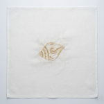 Girnar Gold Embroidered White Rumal