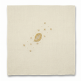 Ivory Cream Zardozi Embroidered Cotton Rumal | 21x21 inch