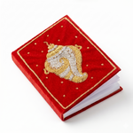 Girnar Zardozi Shankh Embroidered Hardbound Notebook | Handcrafted Diary