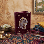 Girnar Pearl Zardozi Paisley Embroidered Velvet Notebook | Handcrafted Diary