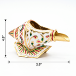 Girnar Meenakari Shankh Kalash | white & gold