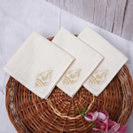 Girnar Gold Embroidered White Rumal