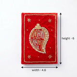 Girnar Pearl Zardozi Paisley Embroidered Velvet Notebook | Handcrafted Diary