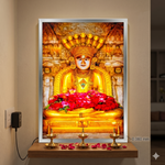 Shankeshwar Parshwanath LED Photo Frame | 12×17 Inch | Silver Border