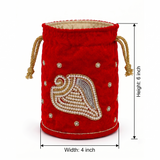 Girnar Darshan Sacred Potli Bag (Red)
