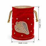 Girnar Darshan Sacred Potli Bag (Red)
