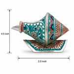 Girnar Meenakari Shankh Kalash | Turquoise & Silver