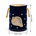 Girnar Neminath Pearl Potli(Blue)