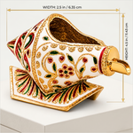 Girnar Meenakari Shankh Kalash | Ivory & Gold