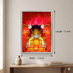 Adinath Bhagwan LED Photo Frame | 12×17 Inch | Silver Border