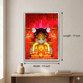 Adinath Bhagwan LED Photo Frame | 12×17 Inch | Silver Border