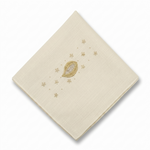 Ivory Cream Zardozi Embroidered Cotton Rumal | 21x21 inch