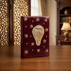 Girnar Shankh Embroidered Devotional Diary - Maroon