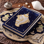 Girnar Zardozi Shankh Embroidered Hardbound Notebook | Handcrafted Diary