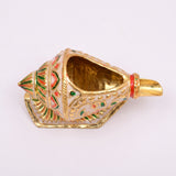 Girnar Meenakari Shankh Kalash | Gold & Ivory