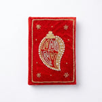 Girnar Pearl Zardozi Paisley Embroidered Velvet Notebook | Handcrafted Diary