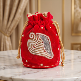 Girnar Darshan Sacred Potli Bag (Red)