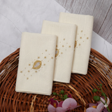 Ivory Cream Zardozi Embroidered Cotton Rumal | 21x21 inch