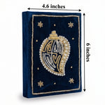 Girnar Pearl Zardozi Paisley Embroidered Velvet Notebook | Handcrafted Diary