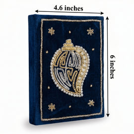 Girnar Pearl Zardozi Paisley Embroidered Velvet Notebook | Handcrafted Diary