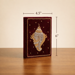 Girnar Zardozi Shankh Embroidered Hardbound Notebook | Handcrafted Diary