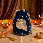 Girnar Neminath Pearl Potli(Blue)