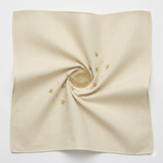 Ivory Cream Zardozi Embroidered Cotton Rumal | 21x21 inch