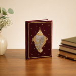 Girnar Zardozi Shankh Embroidered Hardbound Notebook | Handcrafted Diary