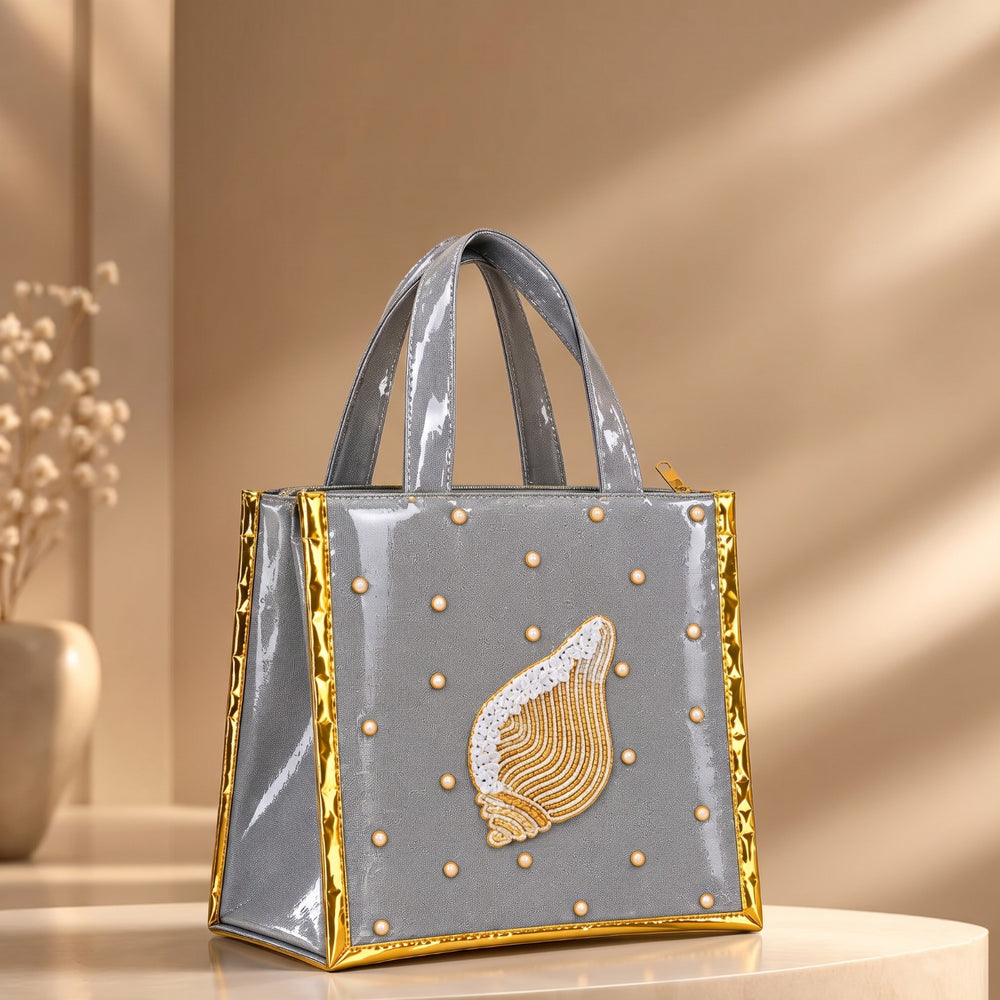 Girnar Shankh Silver Devotional  Bag