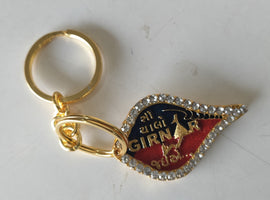 Girnar Keychain (1 Side Diamond gold | Gujarati) - Girnar Darshan Jain devotional product