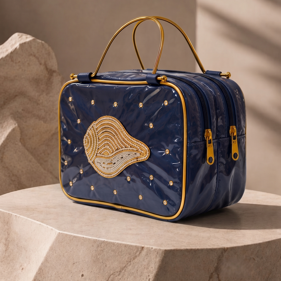 Girnar Dham Handbag – Navy Blue