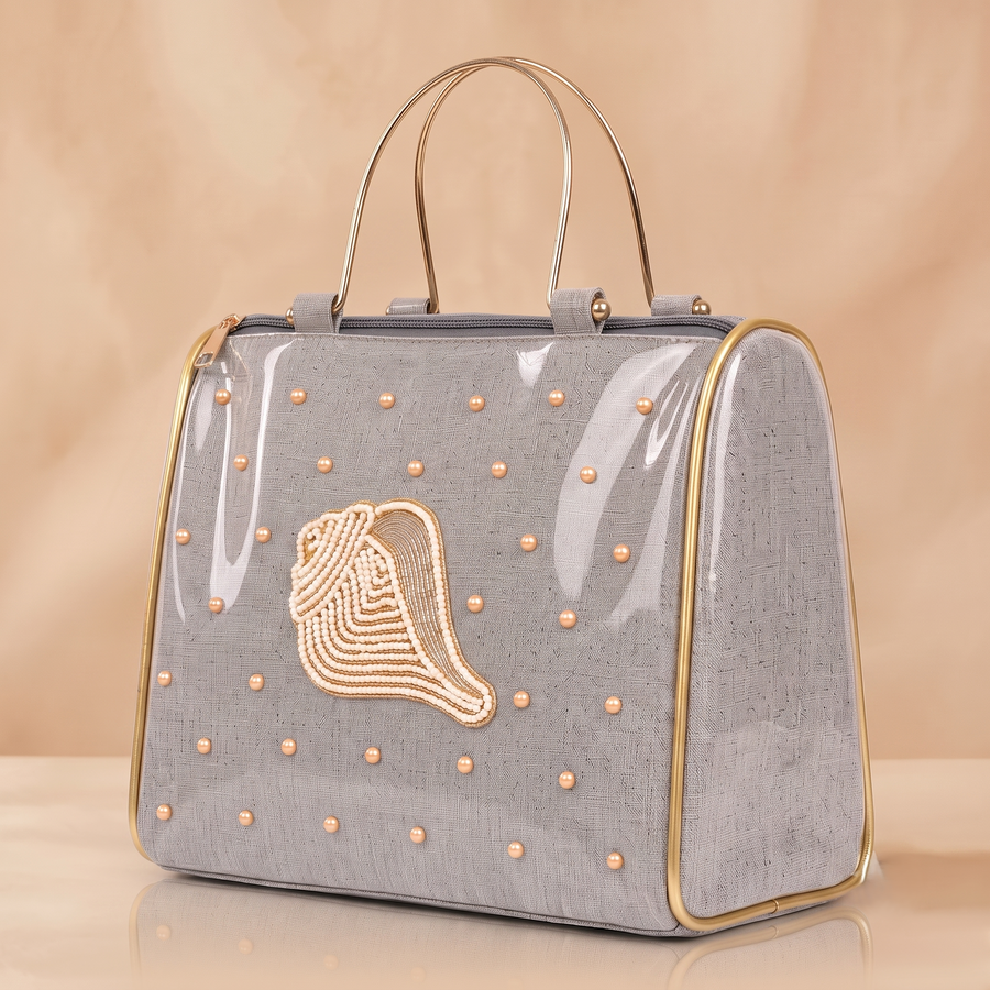 Girnar Dham Handbag – Silver Grey