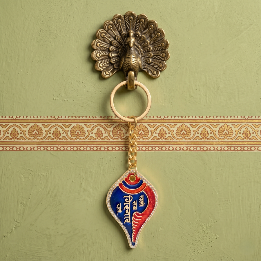 Girnar Key Chain (1 side diamond | Hindi) - Girnar Darshan Jain devotional product