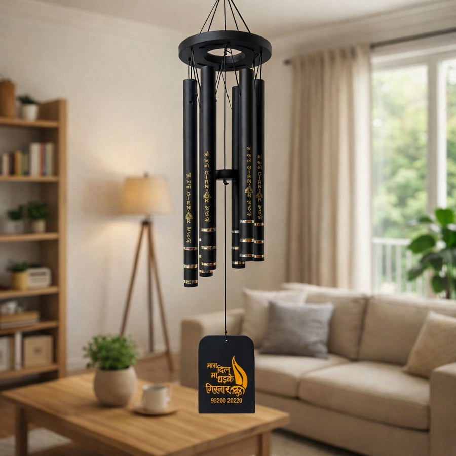 Girnar musical wind chime black - Girnar Darshan Jain harmony