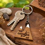Girnar mountain wooden key chain - Hin/Guj - Girnar Darshan Jain devotional product