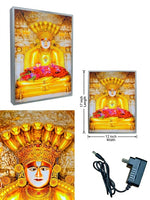 Shankeshwar Parshwanath LED Photo Frame | 12×17 Inch | Silver Border