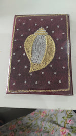 Girnar Velvet Notebook with Handcrafted Shankh Design