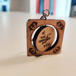 Girnar wooden square disc key chain - Hin/Guj