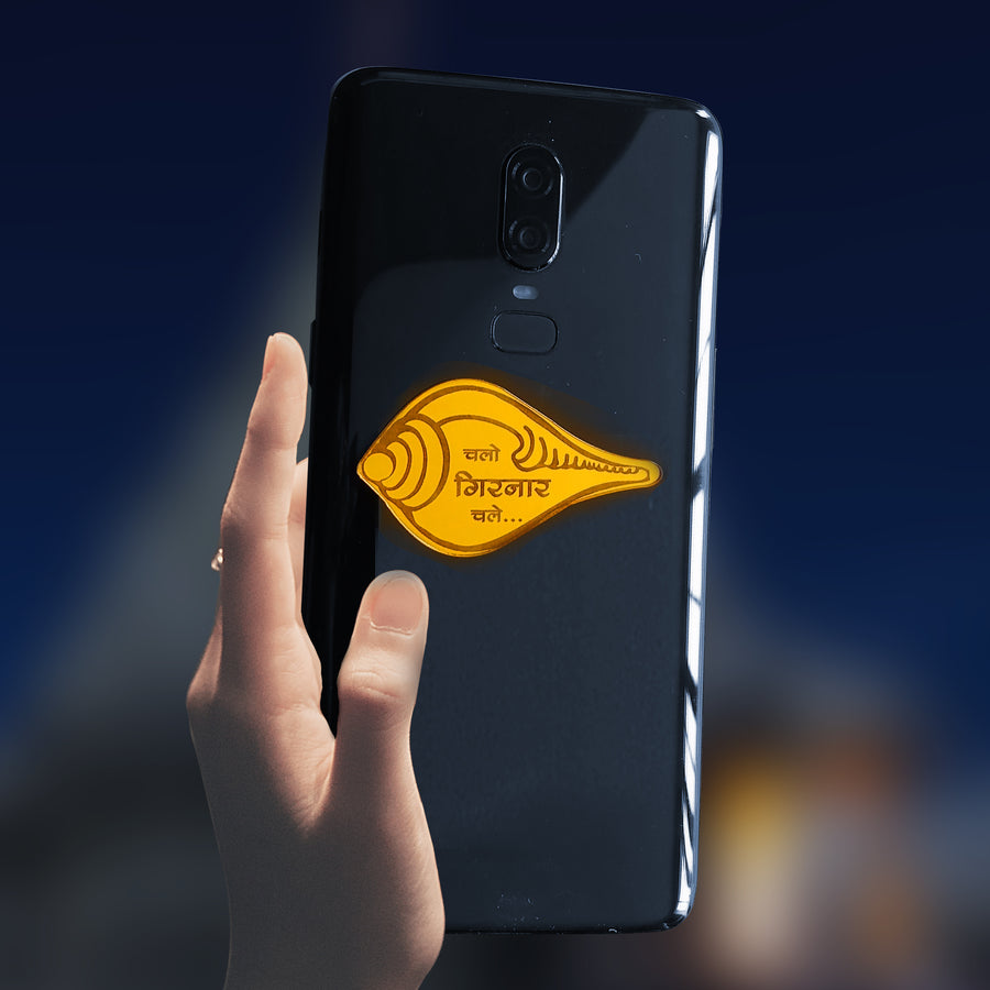 Girnar sticker (Acrylic | Gold) HINDI